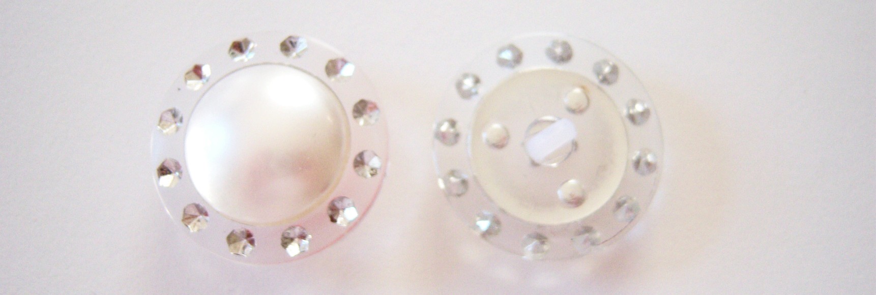 Clear/Silver/Pearl Center 1" Poly Button