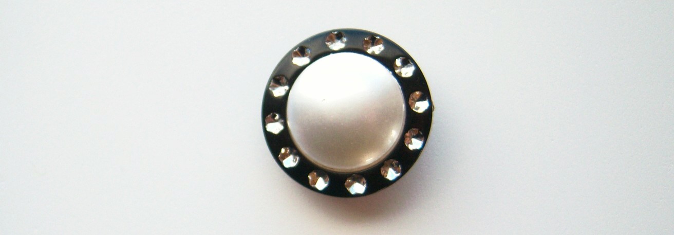 Black/Silver/Pearl Center 1" Poly Button