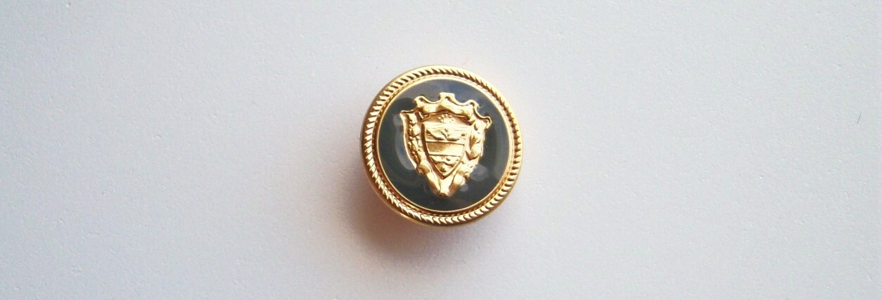 Gold Crest/Grey 3/4" Metal Shank Button