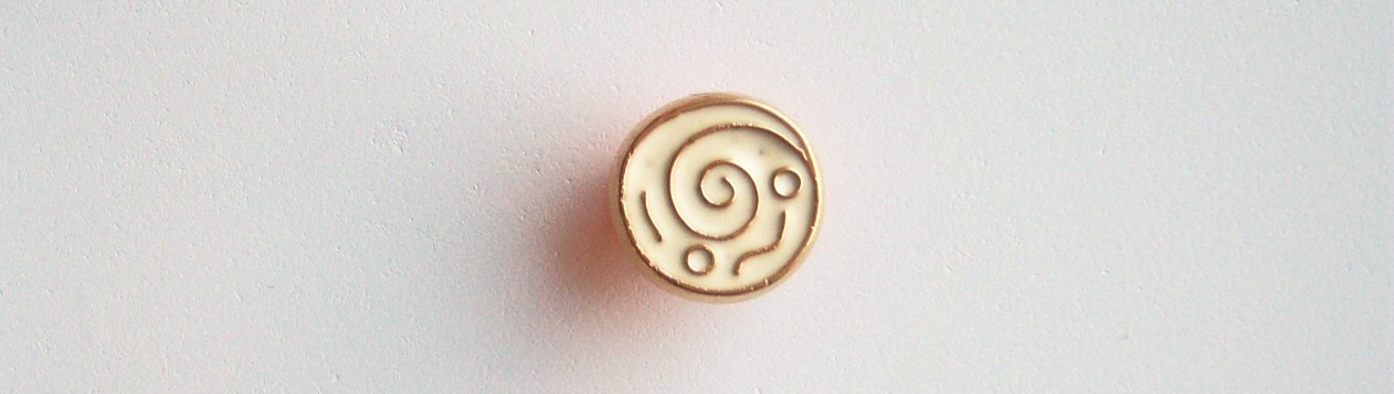 Ivory/Gold 9/16" Poly Shank Button