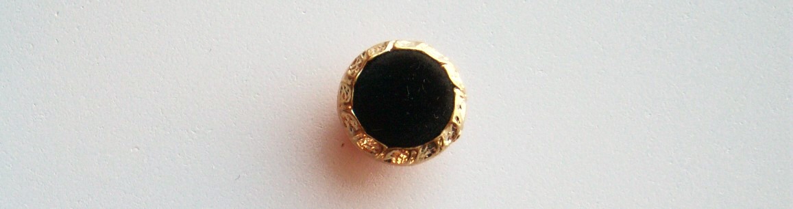 Black/Gold 5/8" Poly Button