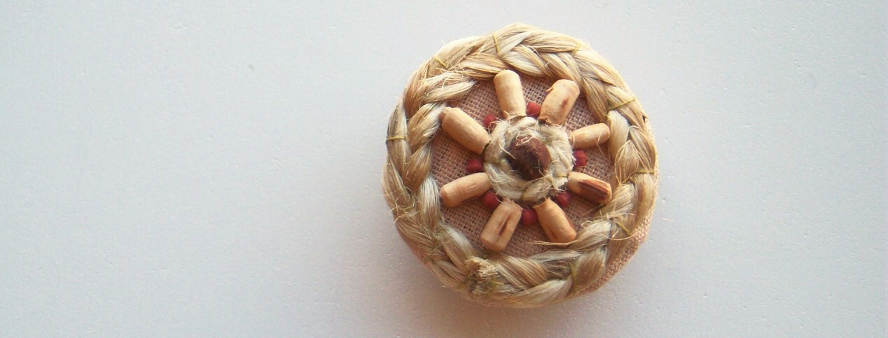 Covered/Jute/Bead 1 3/8" Poly Shank Button