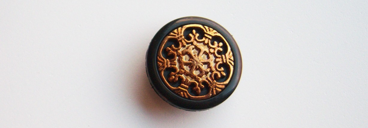 Black/Gold Overlay 1" Button