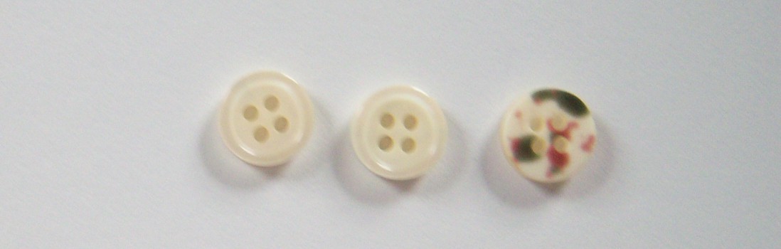 Ivory Pearlized 7/16" Poly 4 Hole Button