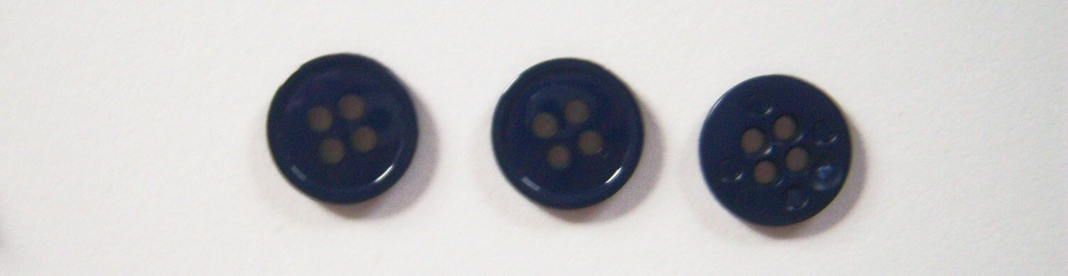 Shiny Classic Navy 1/2" 4 Hole Button