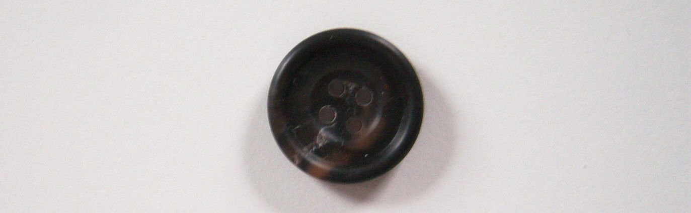 Black/Caramel Marbled 1" Poly Button