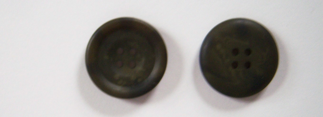 Dk Olive Marbled 1" Poly 4 Hole Button