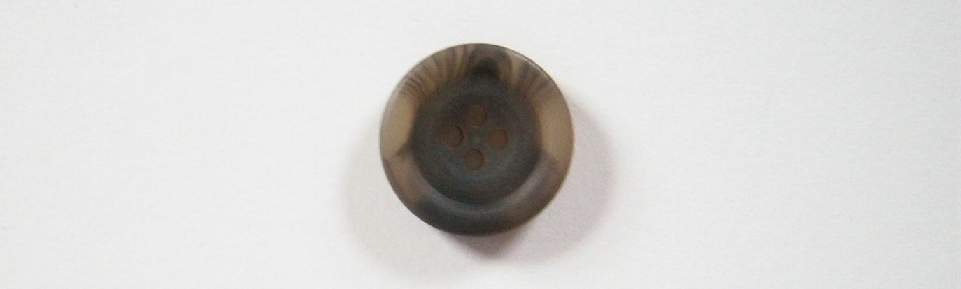 Opaque Tan/Grey Marbled 11/16" Poly 4 Hole Button