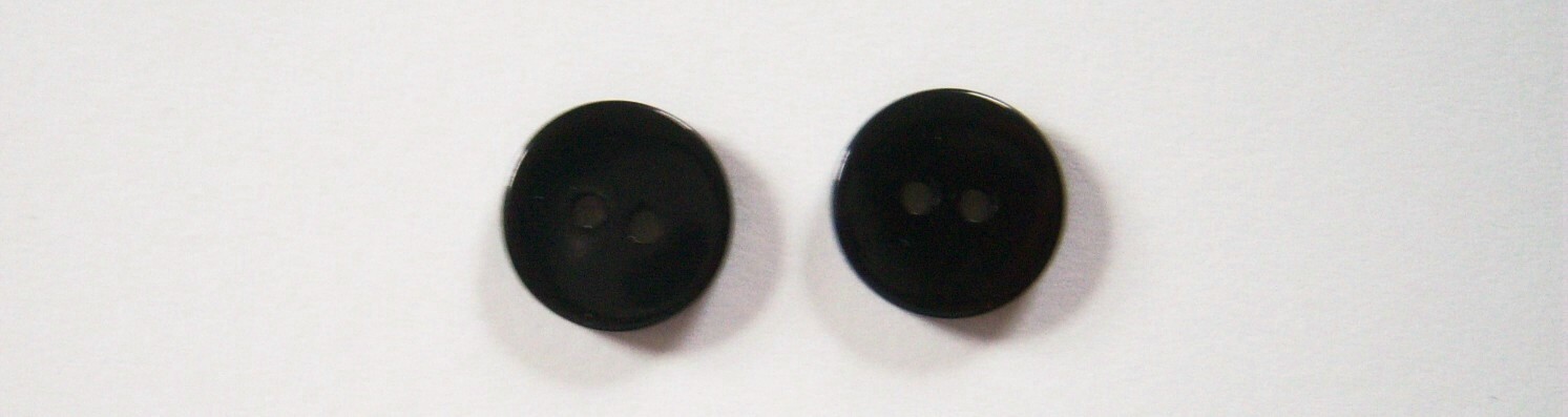 Shiny Flat Black 9/16" Poly Button