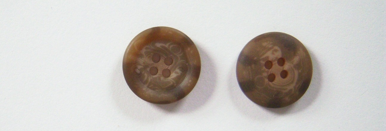 Khaki/Brown Marbled 13/16" Poly 4 Hole Button