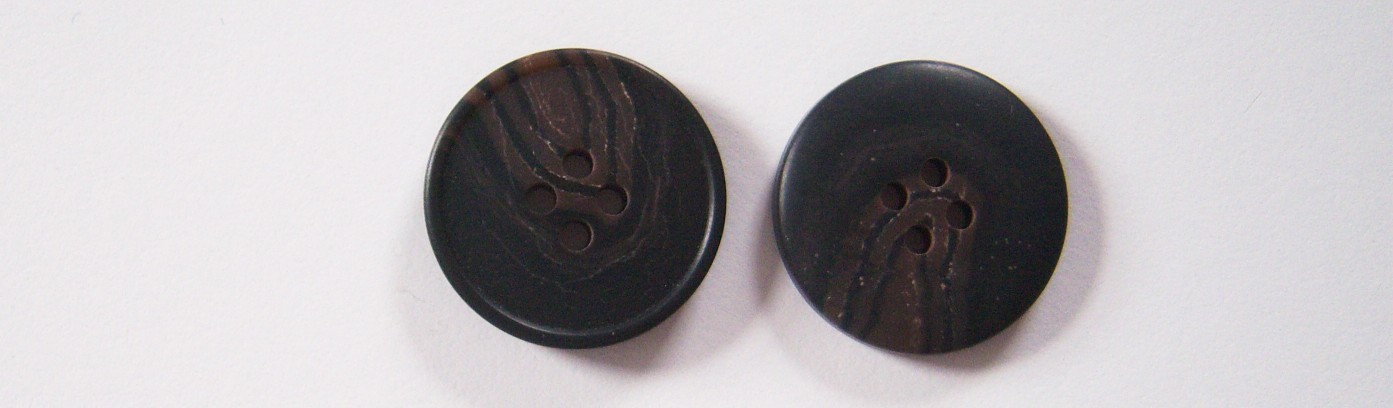 Black/Brown Marbled 15/16" Poly Button