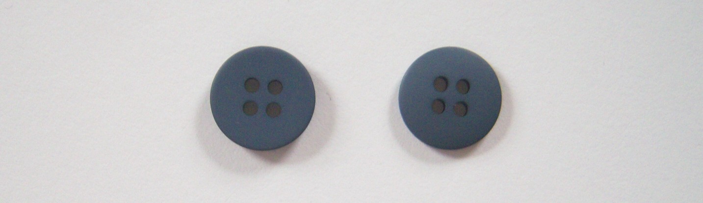Matte Steel Grey 9/16" Poly 4 Hole Button