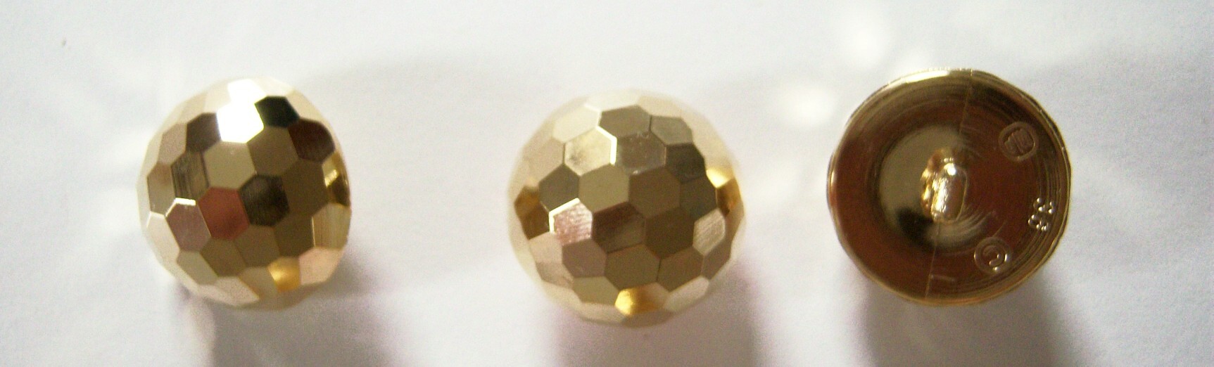 Gold Honeycomb Half Ball 1/2" x 7/8" Shank Poly Button