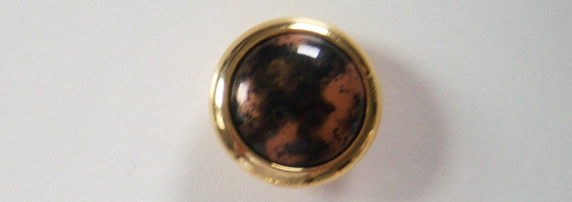 Black/Copper Gold Rim 7/8" Poly Button