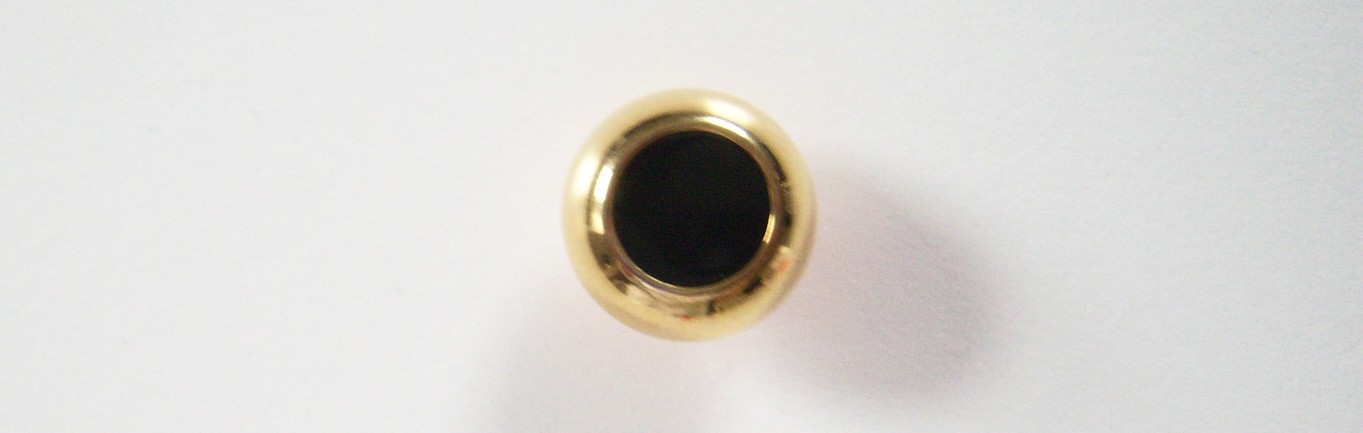Black/Gold Rim 11/16" Poly Button
