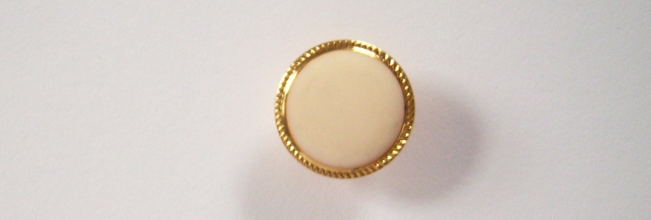 Cream/Gold 3/4" Metal Shank Button