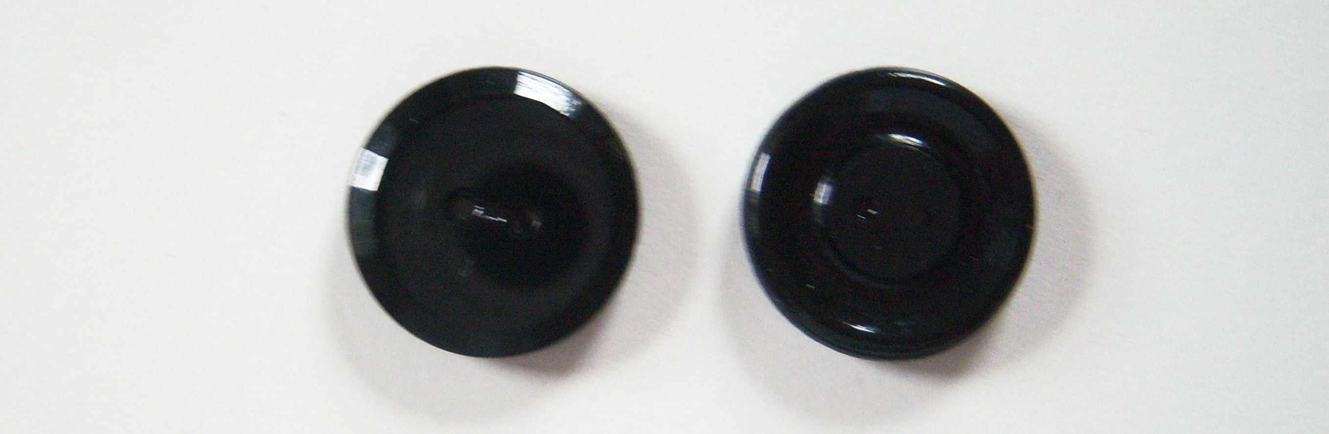Shiny Rim Black 7/8" Poly Button
