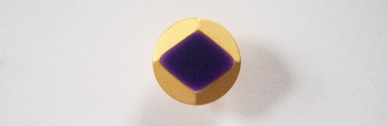 Matte Gold/Purple Diamond 5/8" Shank Poly Button