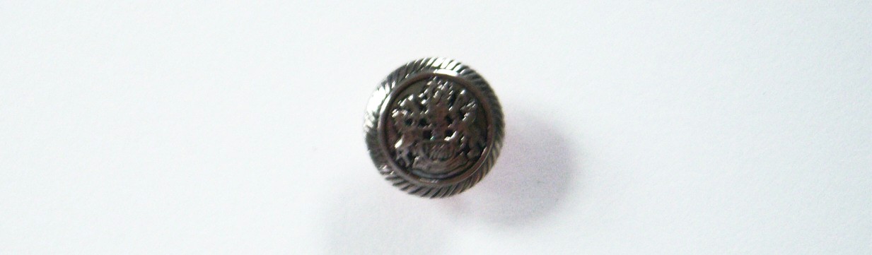 Silver/Black Crest 5/8" Shank Poly Button