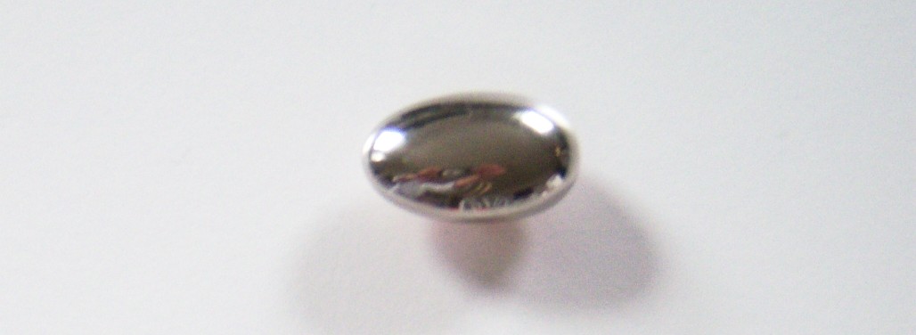 Silver Solid Oval 5/8"x1" Shank Poly Button