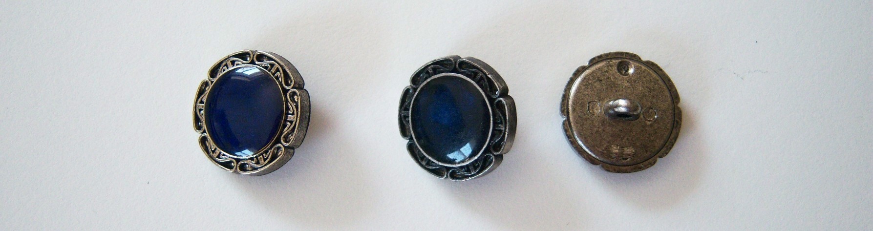 Royal/Silver/Black 3/4" Shank Button