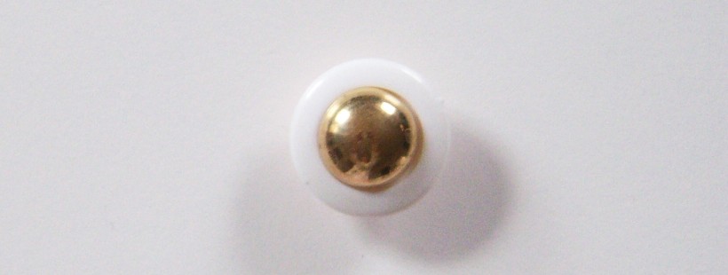 Natural White/Gold 1" Poly Shank Button