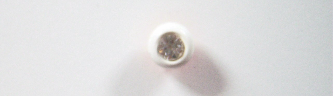 White/Clear Crystal 1/4" x 1/2" Shank Button