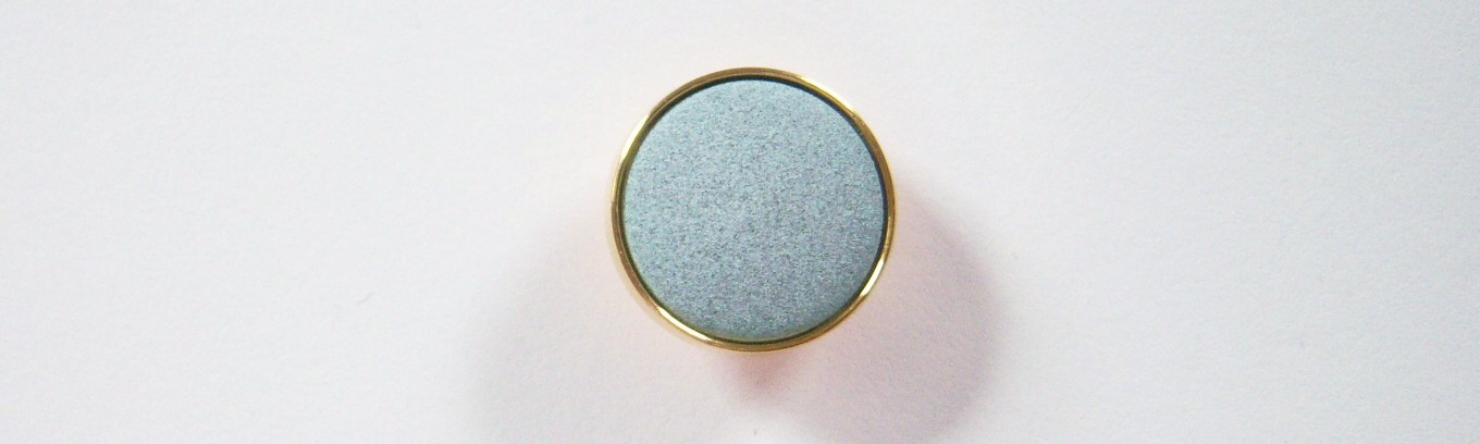 Powder Blue/Gold Rim 7/8" Poly Shank Button