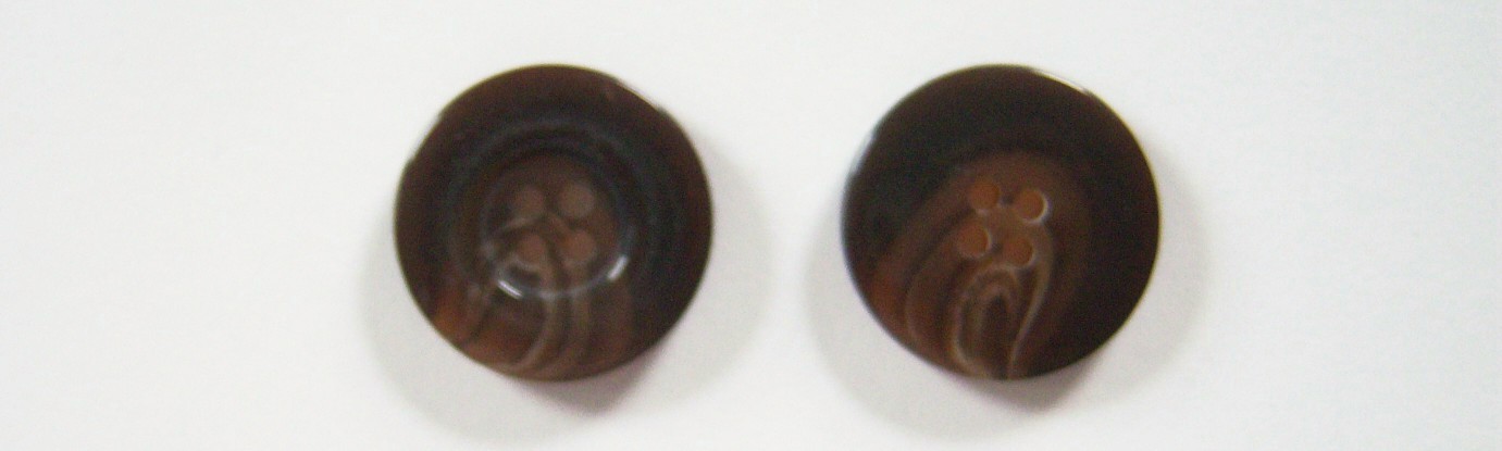 Brown Opaque Marbled 7/8" Button