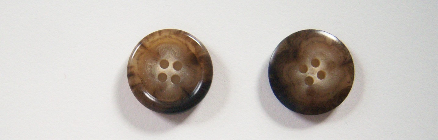 Shiny Tan/Brown Marbled 3/4" Button