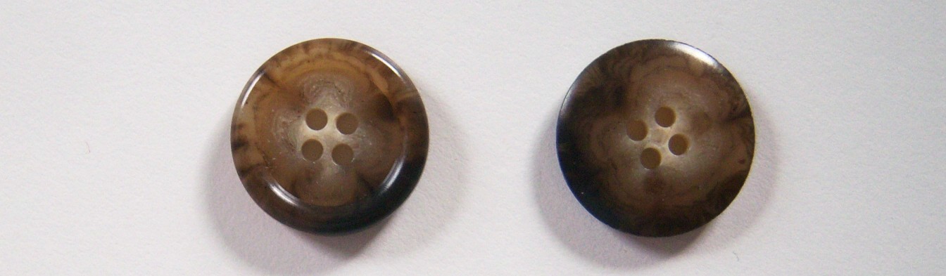 Shiny Tan/Brown Marbled 7/8" Button