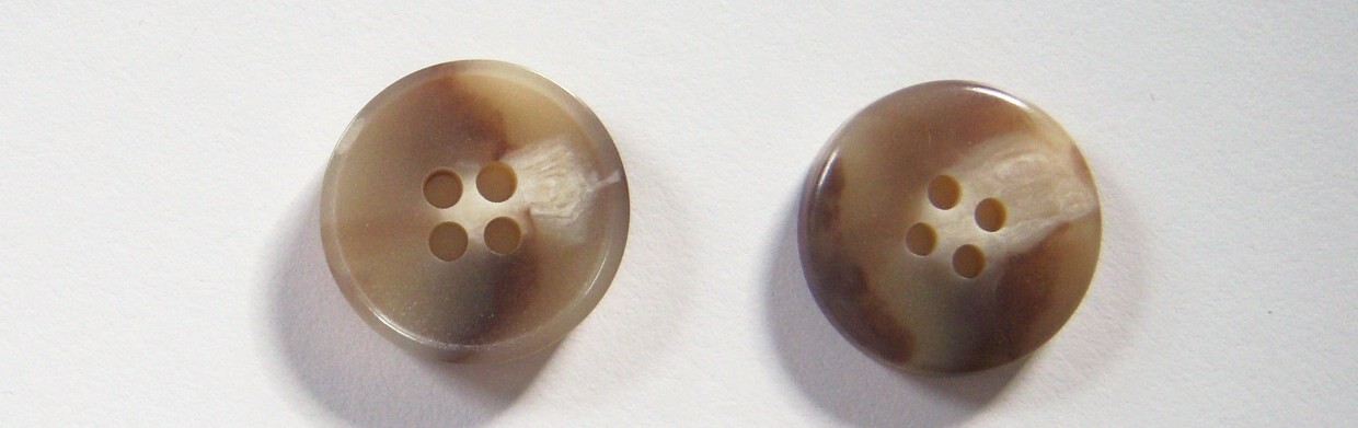 Khaki/Brown/Ivory Marbled 3/4" Button