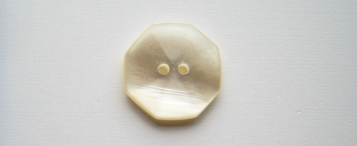 Ivory Pearlized 1" 2 Hole Hexagon Button