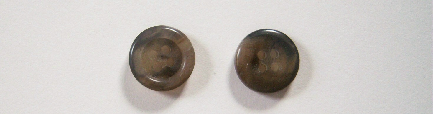 Opaque Tan/Grey Marbled 5/8" Poly 4 Hole Button