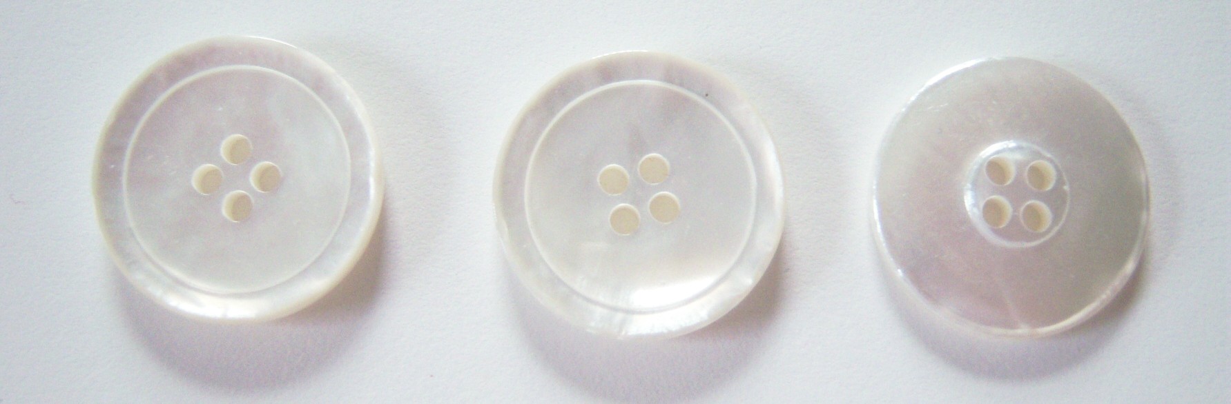 White 1"Pearlized 4 Hole Button