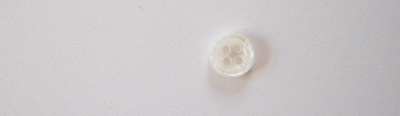 White 3/8" Pearlized Poly 4 Hole Button