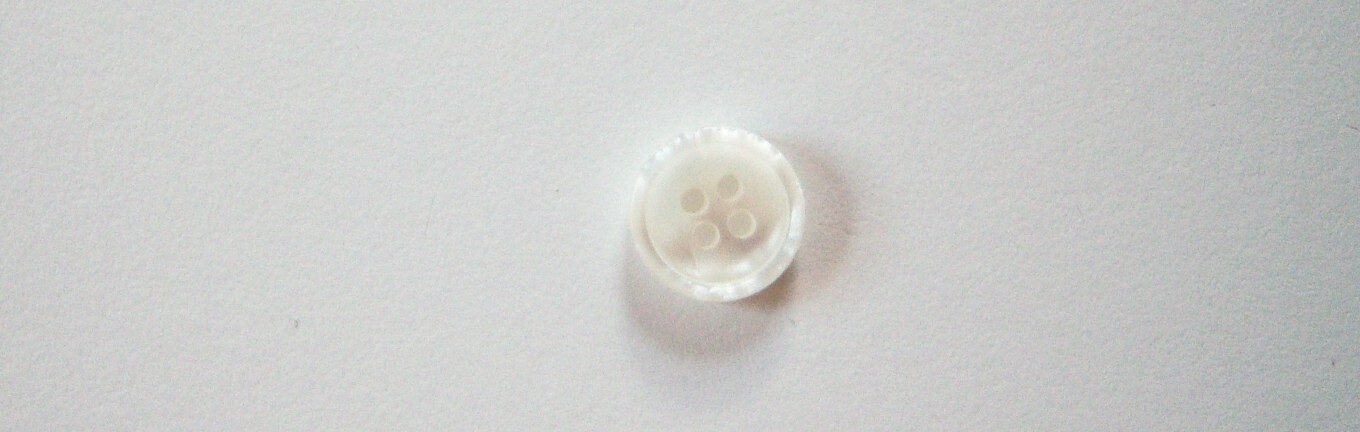 White 1/2" Pearlized Poly 4 Hole Button