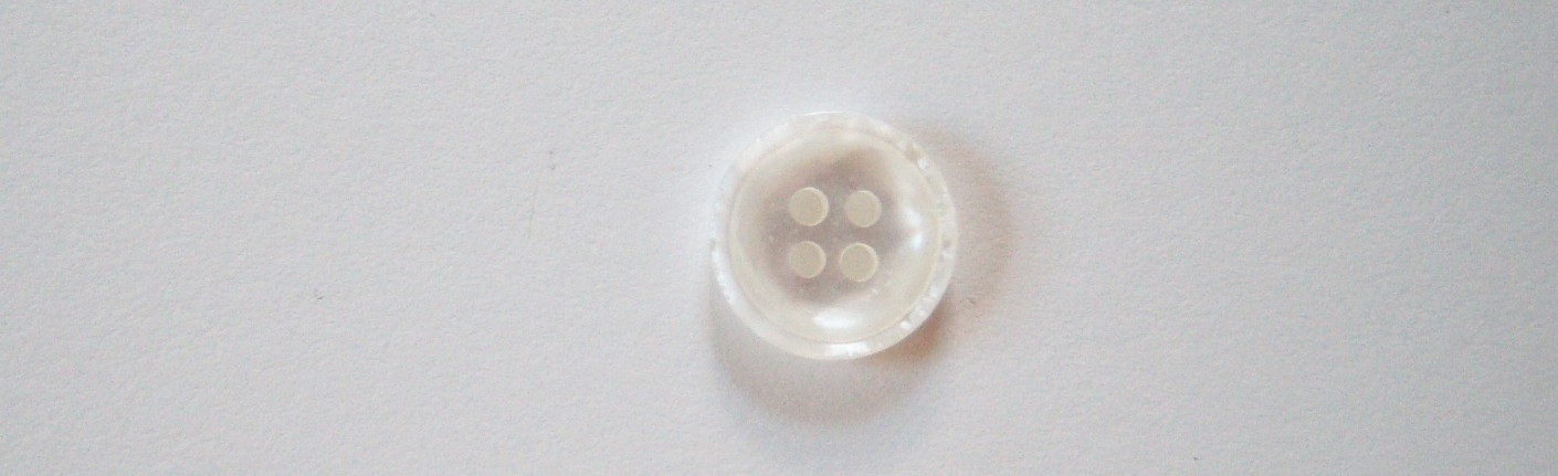 White 9/16" Pearlized Poly 4 Hole Button