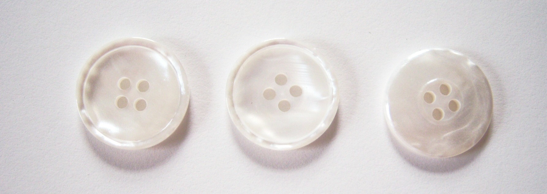 White 7/8" Pearlized Button