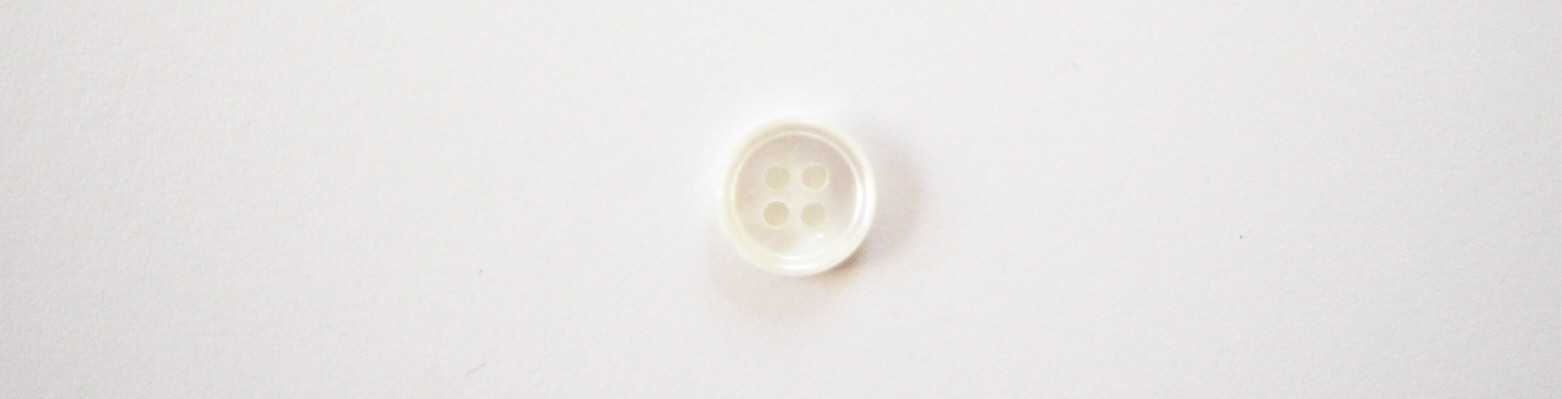 White Pearlized 7/16" Poly 4 Hole Button