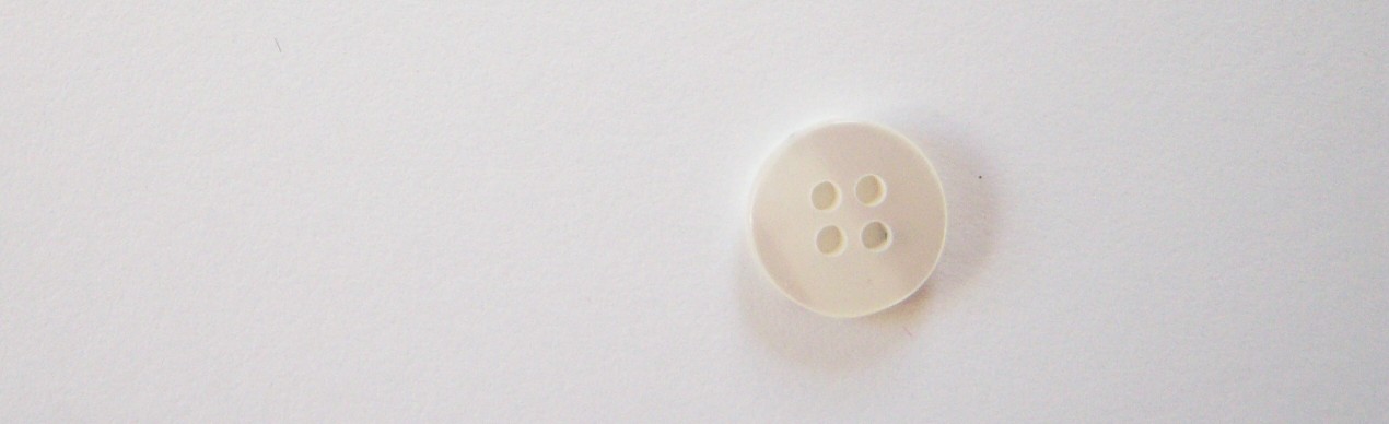 White 1/2" Pearlized Poly 4 Hole Button
