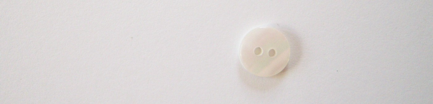 White Irid. Pearlized 7/16" Poly 2 Hole Button