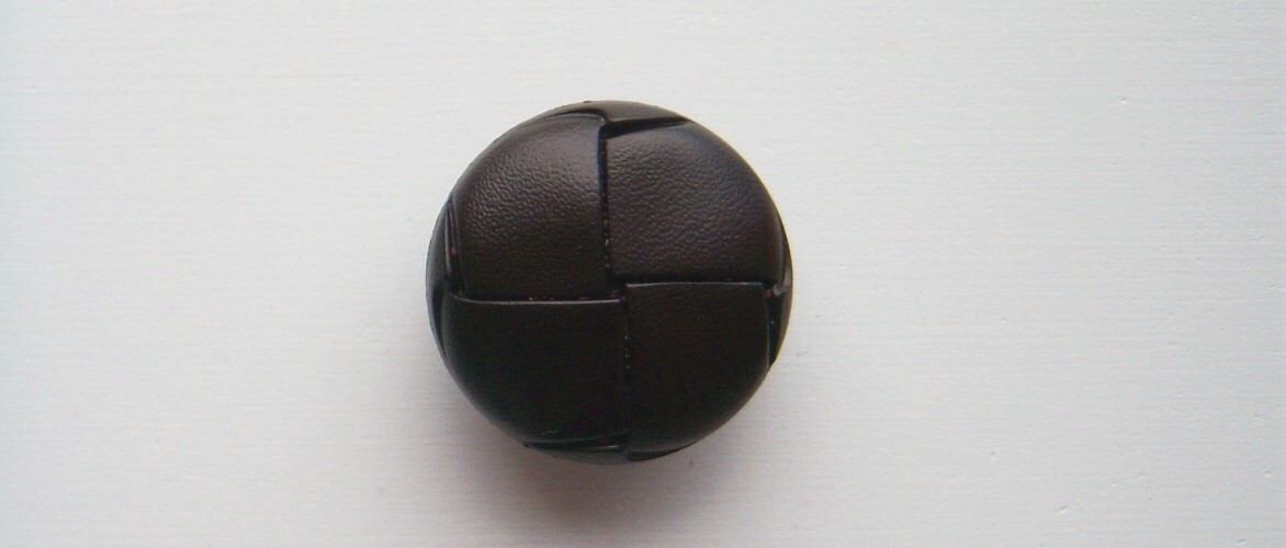 Dark Brown Faux Leather 1" Shank Poly Button