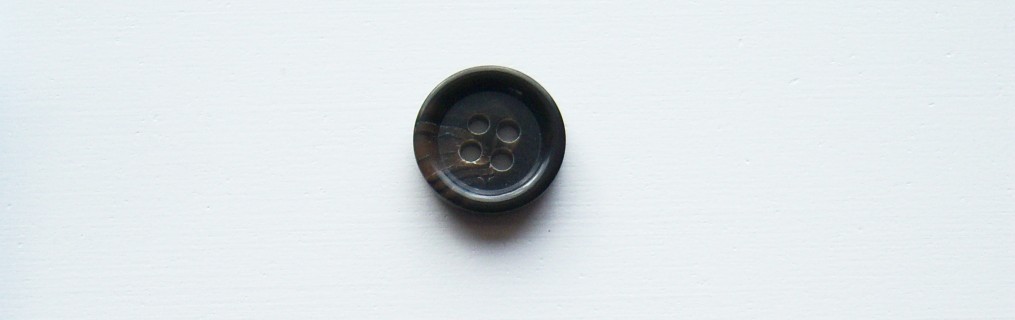 Black/Brown Marbled 9/16" Poly Button