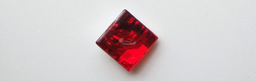 Red Crystal/Silver Back 1" 2 Hole Poly Button
