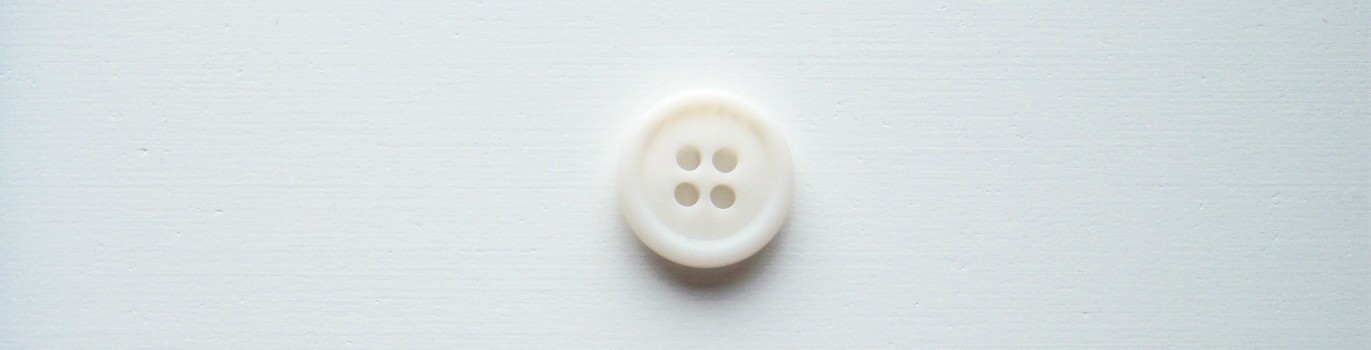 Matte White 9/16" Poly 4 Hole Button