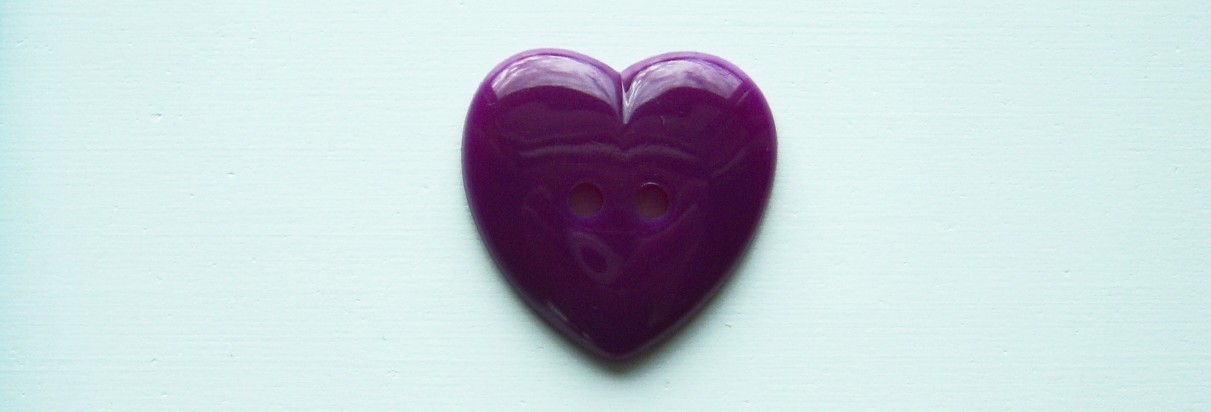Purple heart 1" shiny poly 2 hole button.