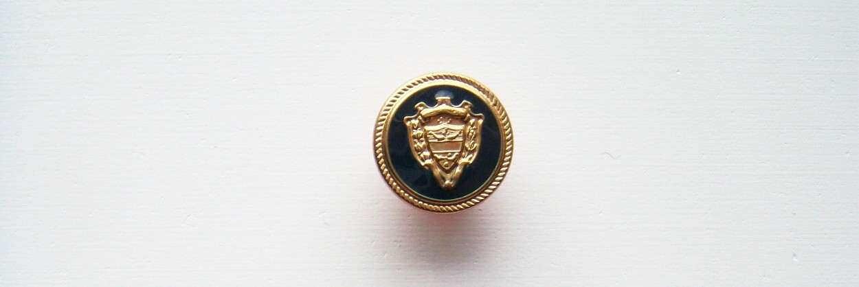 Navy/Gold Crest 5/8" Shank Button