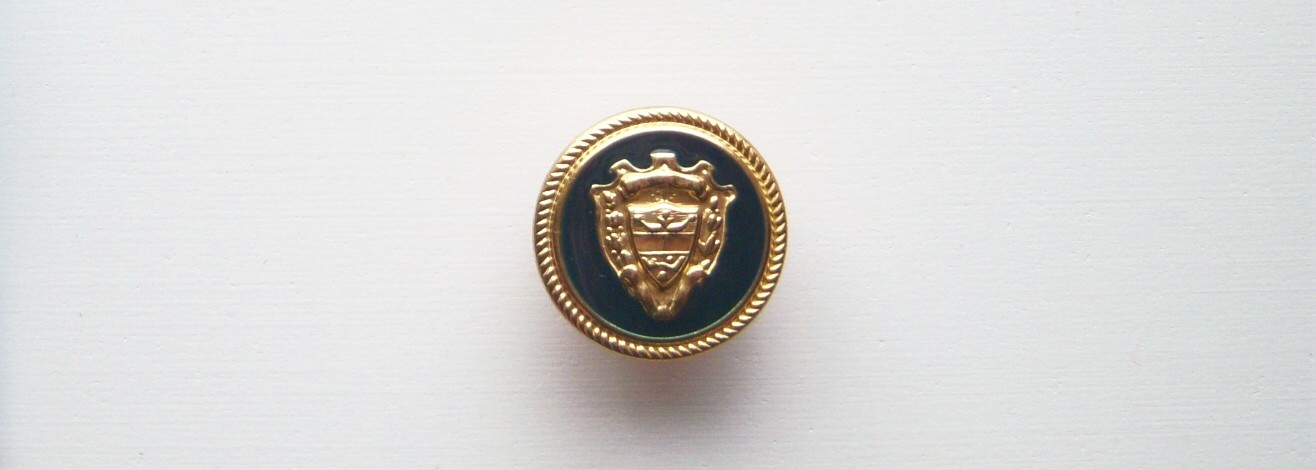 Navy/Gold Crest 3/4" Shank Button