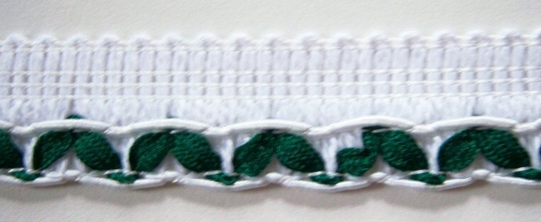White/Forest 7/8" Ribbon Braid